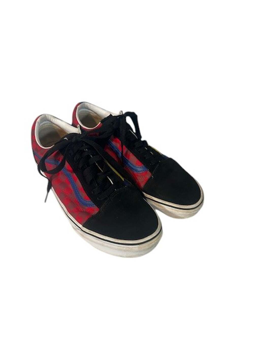 Vans Black Multi Color Street Casual Lace Up Sneakers Women Sz 10.5